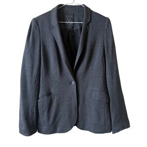 Aritzia Talula Blazer Jacket Womens Gray Pima Cotton Modal Lined Notch Lapel 10